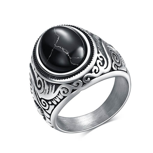 Men's Black Onyx Ring The Buddha Temple - Main Image
