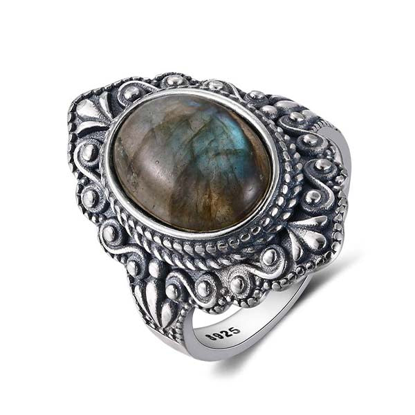 Silver-Labradorite-Ring