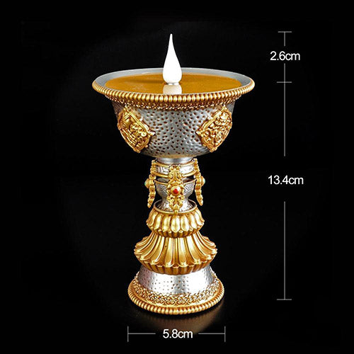 Tibetan Buddha Lamp with Candleholder