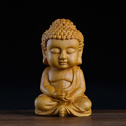 Wooden-Buddha-Statuette