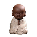 Buddha Statuette with Black Thinking Monks