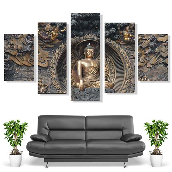 5-Parts-Buddha-Painting
