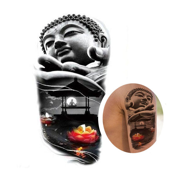 Buddha-with-Flower-Tattoo